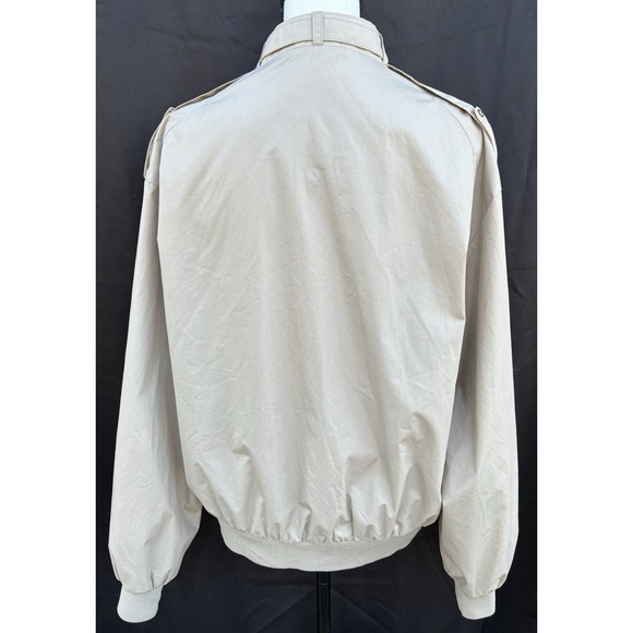 VTG Members Only Iconic Bomber Jacket Tan Khaki Mens M Full Zip Pockets Retro - Picture 3 of 8